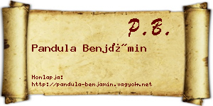 Pandula Benjámin névjegykártya