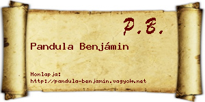 Pandula Benjámin névjegykártya